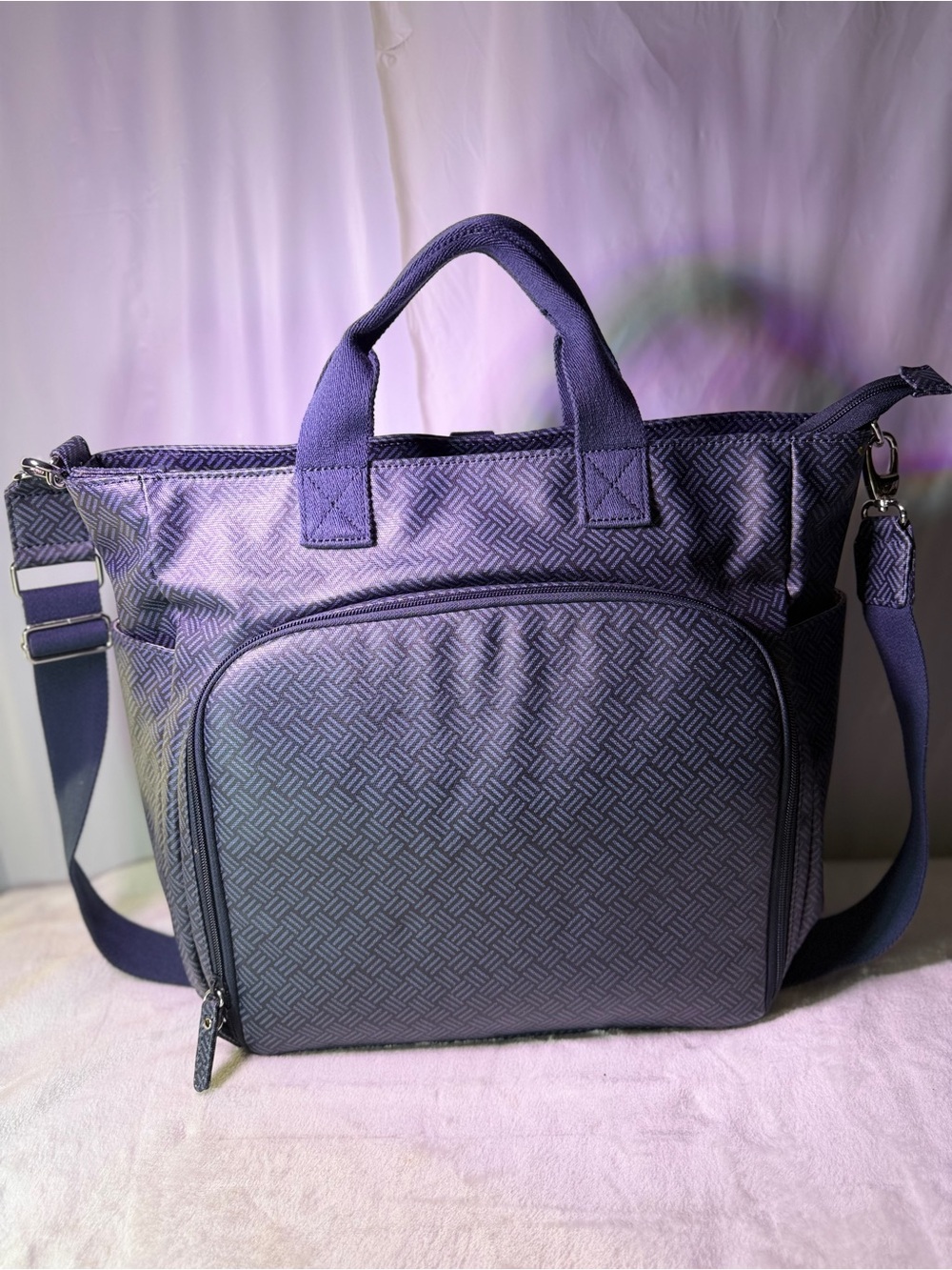 Pottery Barn Purple Textured Tote Backpack
